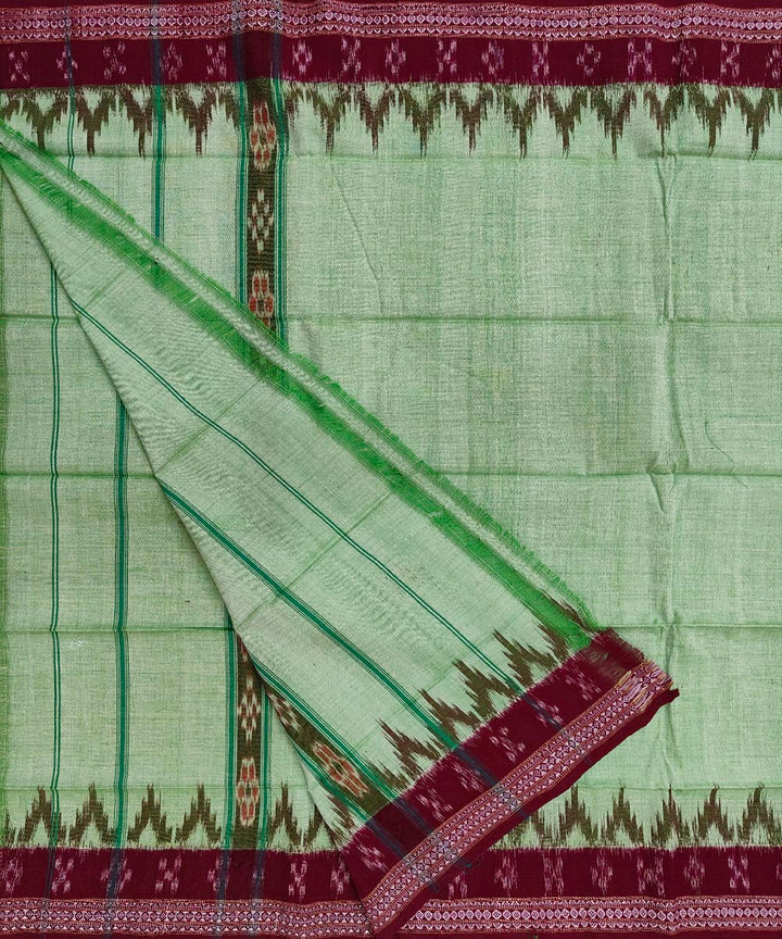 Lime green handwoven cotton sambalpuri towel gamcha