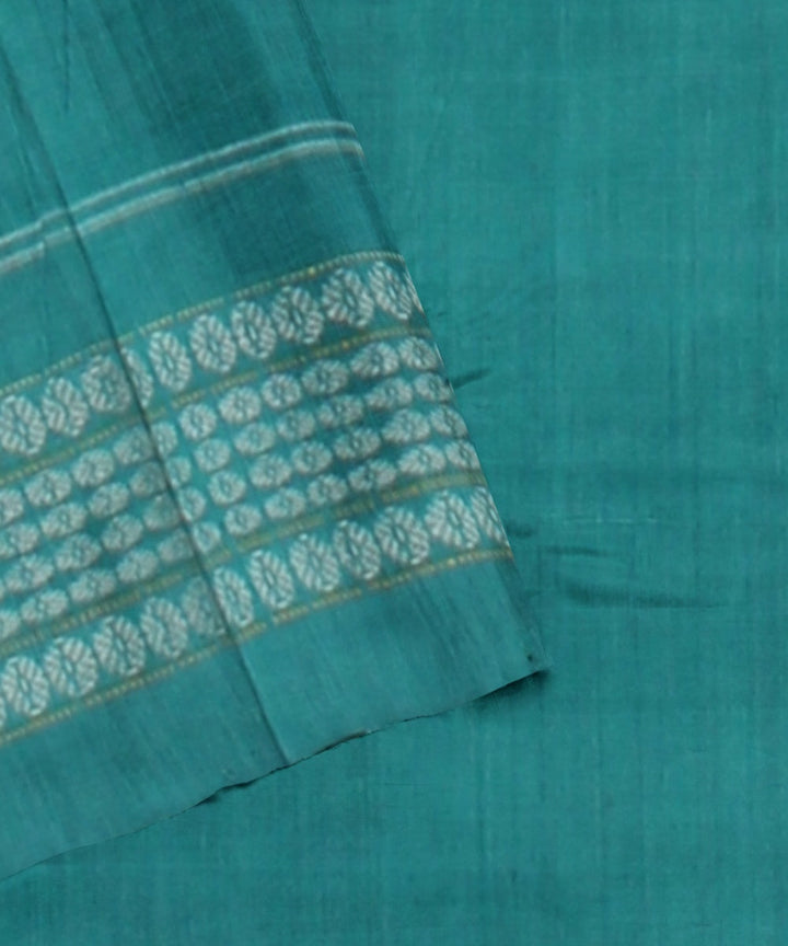 Navy blue green cotton handloom sambalpuri saree