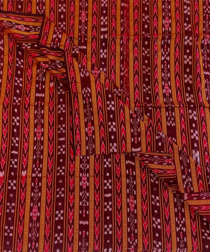 Dark red handwoven nuapatna cotton fabric
