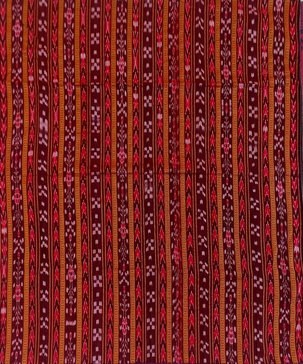 Dark red handwoven nuapatna cotton fabric