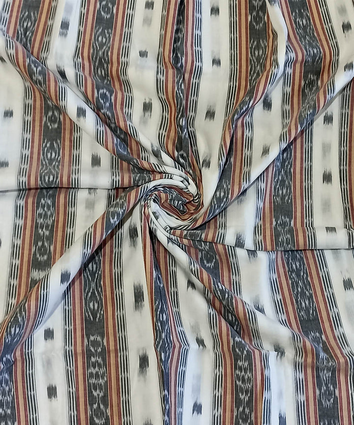 White grey hand woven nuapatna cotton fabric