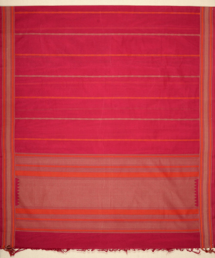 Pink cotton handloom kanchi saree