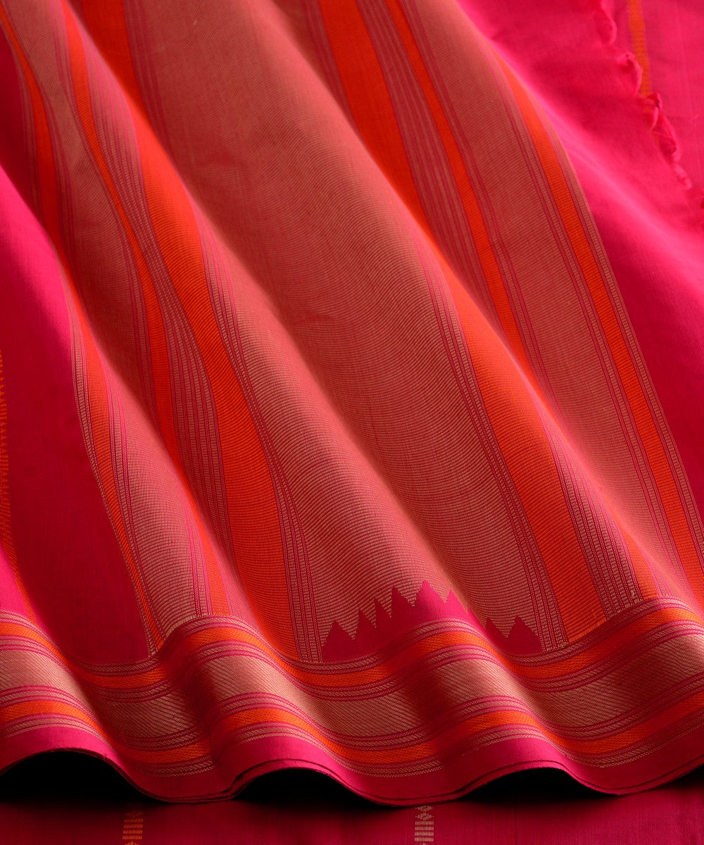 Pink cotton handloom kanchi saree