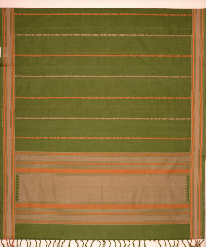 Light green cotton handloom kanchi saree