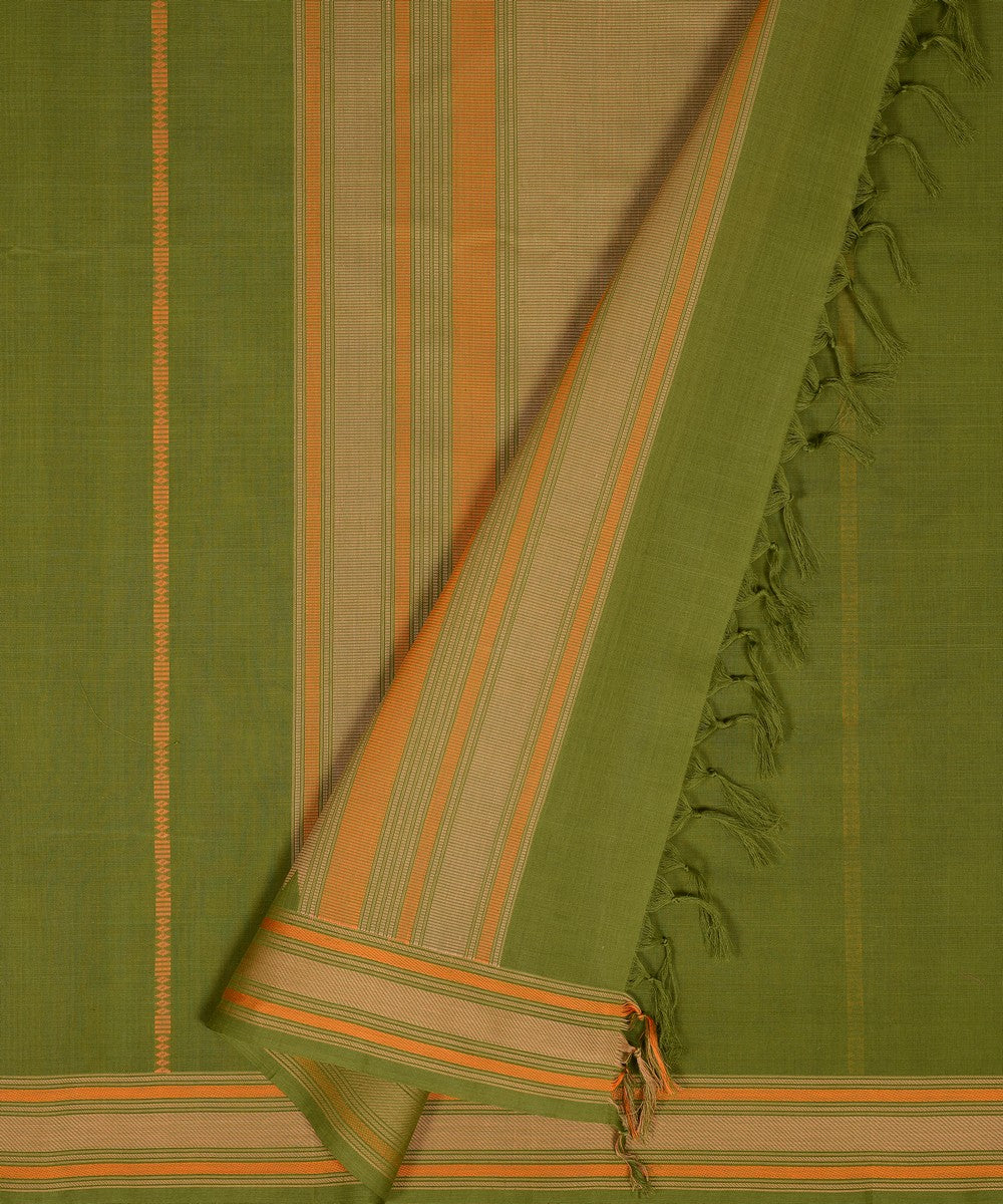 Light green cotton handloom kanchi saree