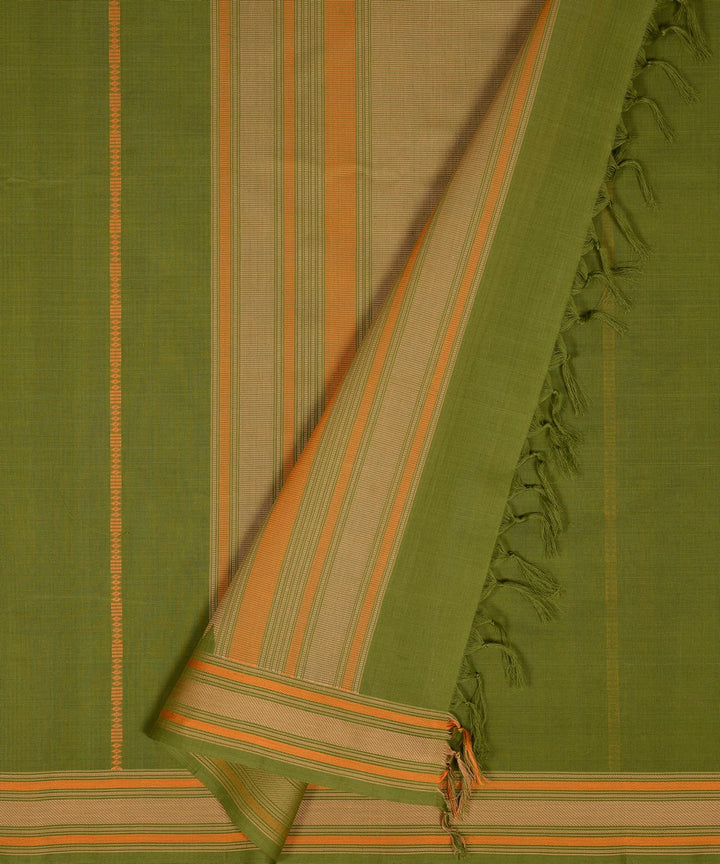 Light green cotton handloom kanchi saree