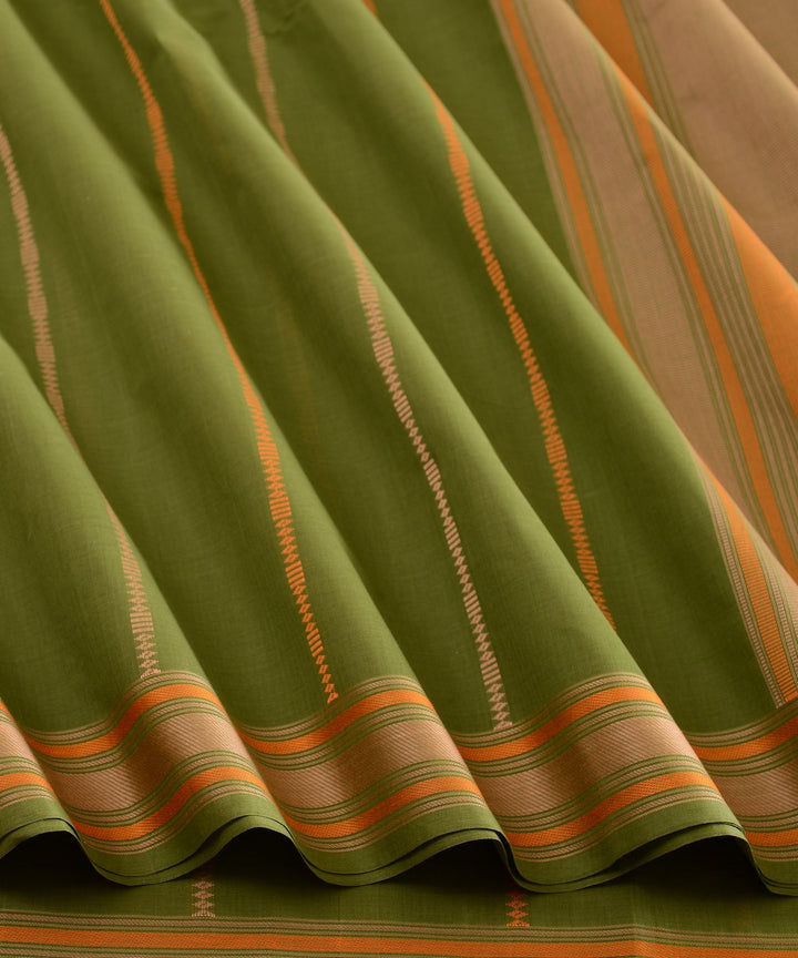 Light green cotton handloom kanchi saree