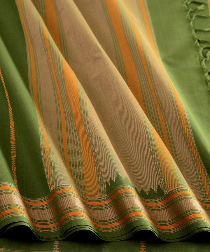 Light green cotton handloom kanchi saree