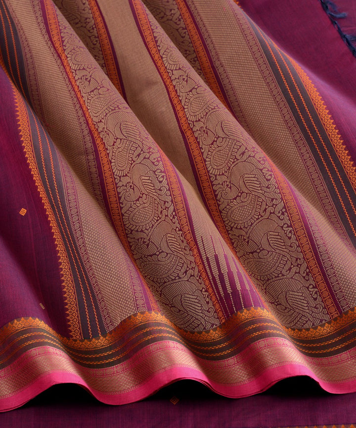 Purple butta handloom kanchi cotton saree
