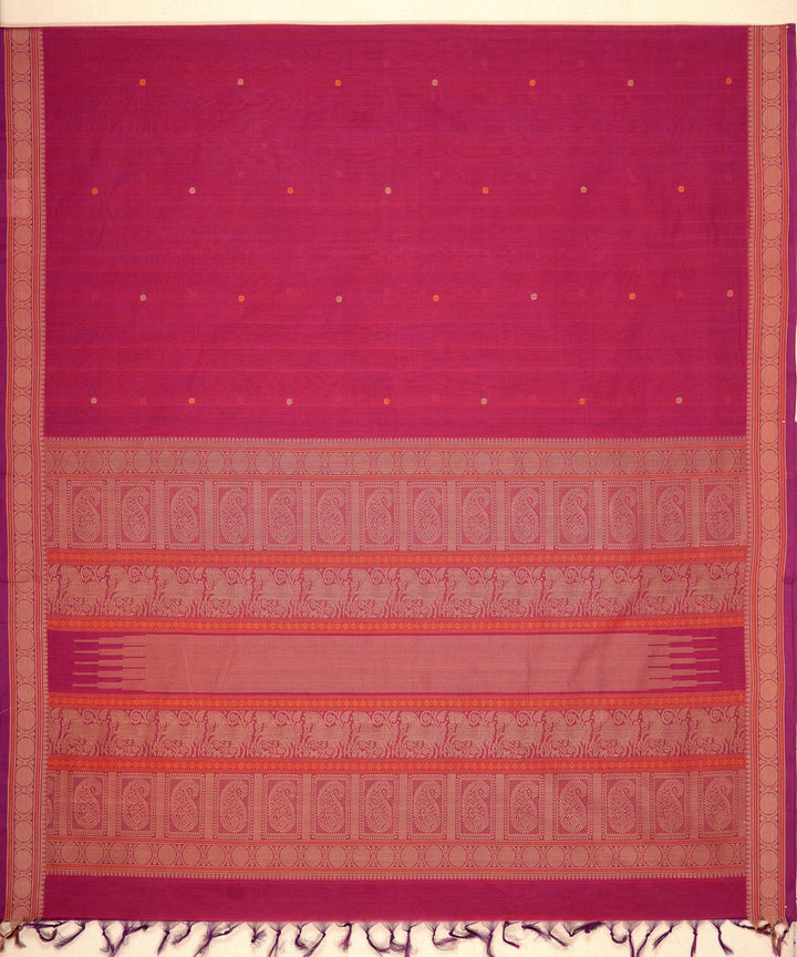 Pink rudraksha cotton handloom kanchi saree