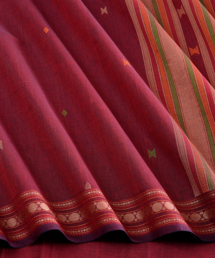 Purple rudraksha handloom kanchi cotton saree