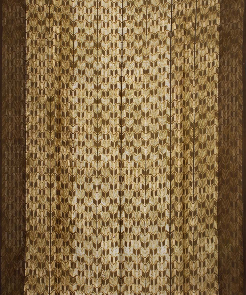 2.9m mehendi handwoven cotton silk shibori kurta material