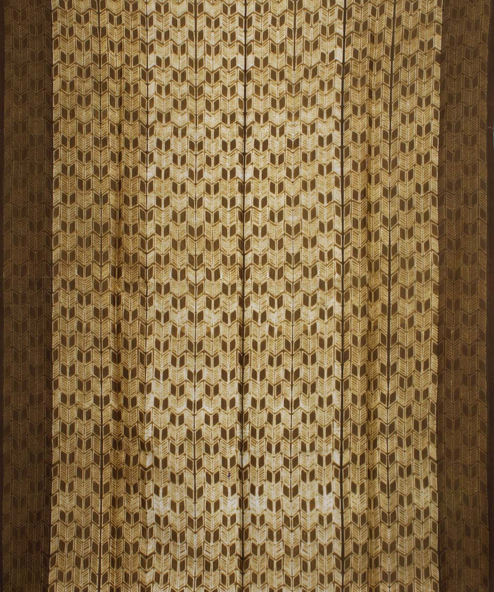 2.9m mehendi handwoven cotton silk shibori kurta material
