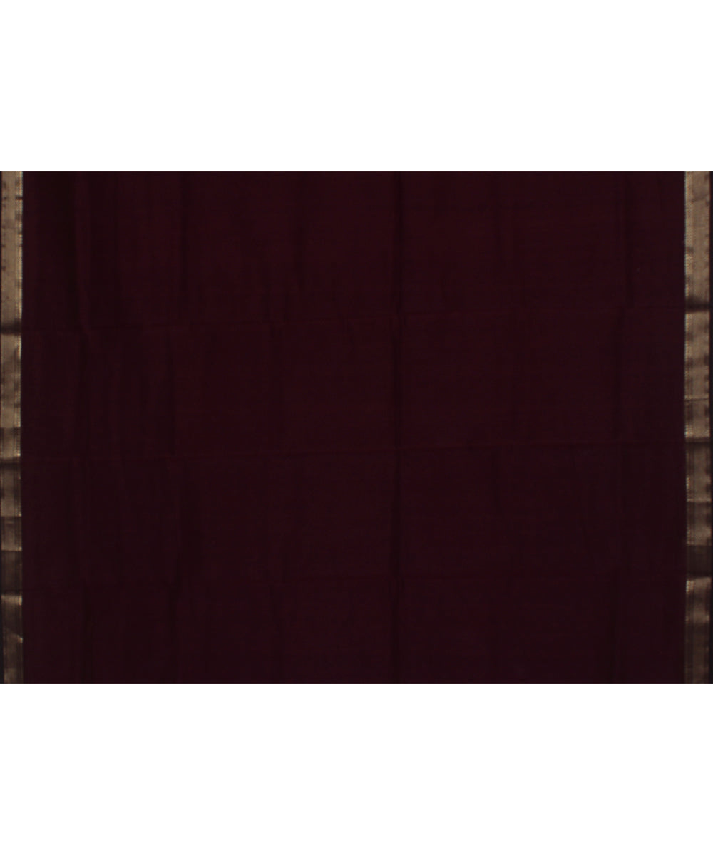 Maroon handloom maheshwari cotton silk saree