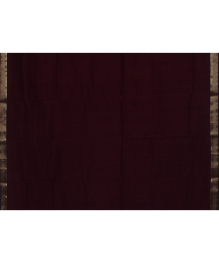 Maroon handloom maheshwari cotton silk saree