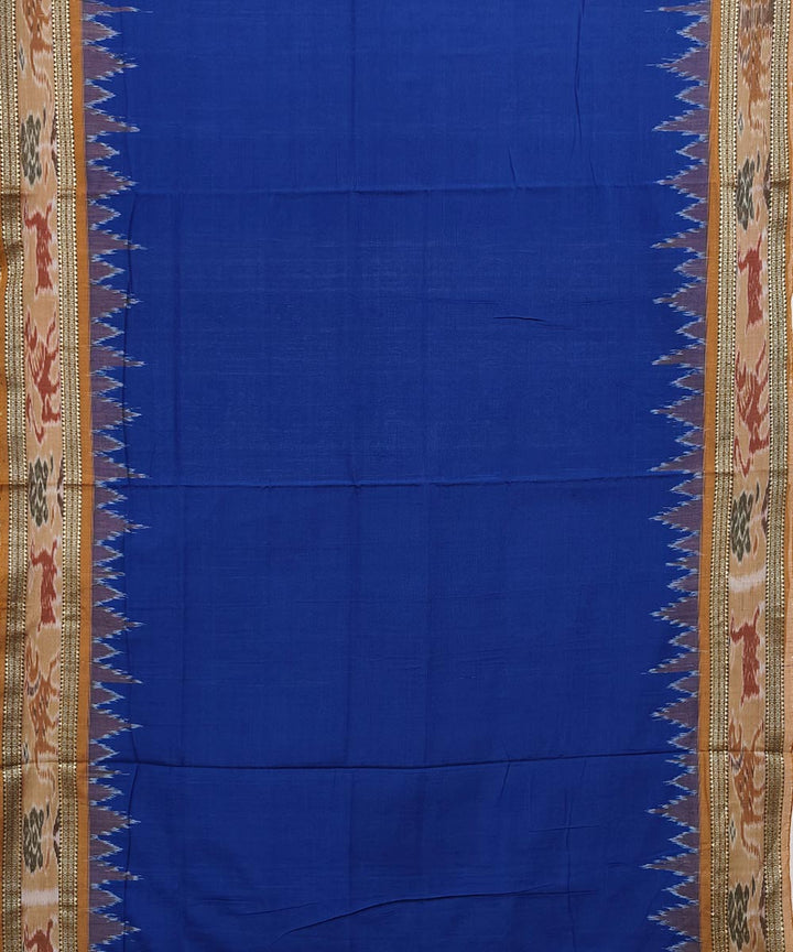 Navy blue black cotton handwoven nuapatna saree