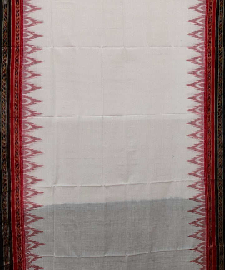 White black cotton handwoven nuapatna saree