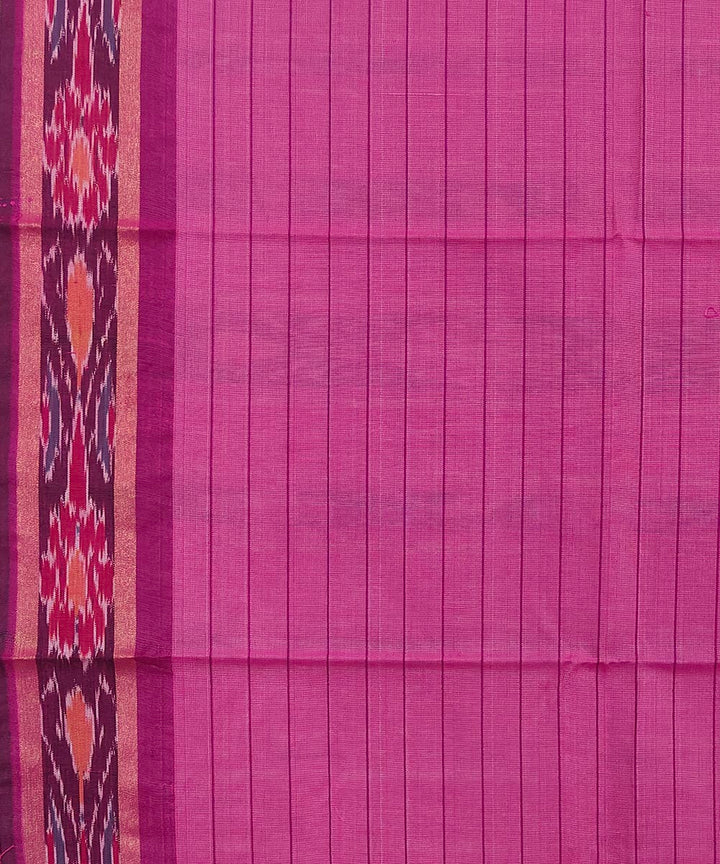 Beige pink handwoven odisha ikat tussar silk saree