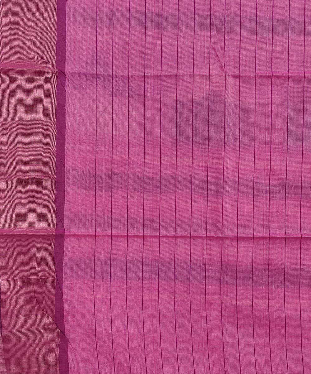 Beige pink tussar silk handwoven saree