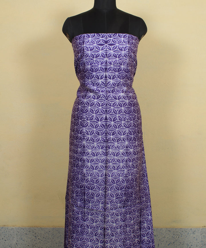 2.8m purple handwoven cotton silk shibori kurta material