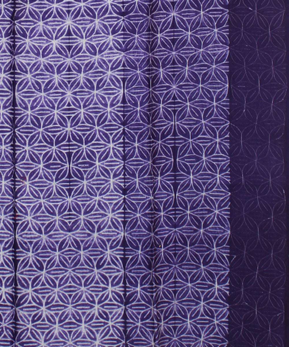 2.8m purple handwoven cotton silk shibori kurta material