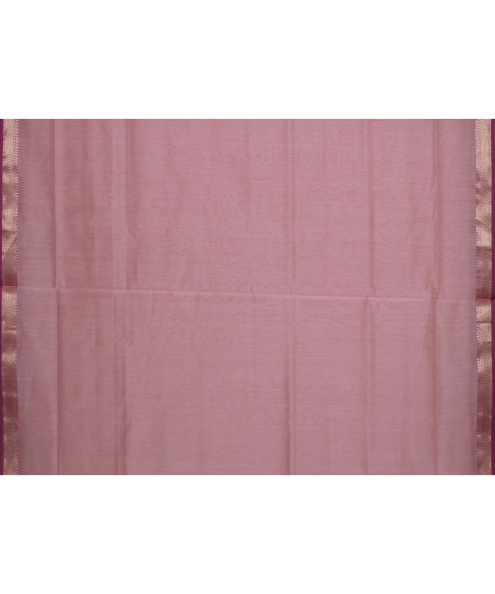 Peach purple handloom maheshwari cotton silk saree