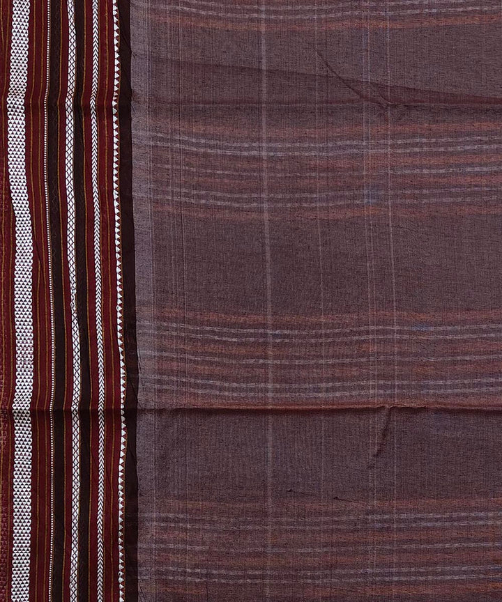 Beige coffee tussar silk handwoven odisha ikat saree