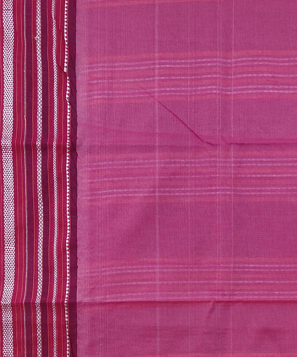 Beige pink tussar silk handwoven odisha ikat saree