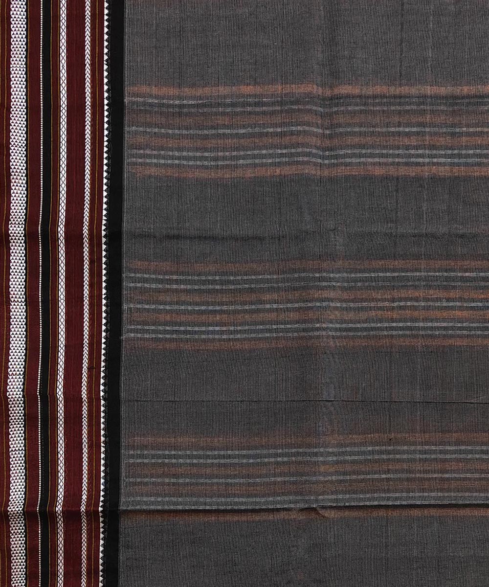 Beige black tussar silk handwoven odisha ikat saree