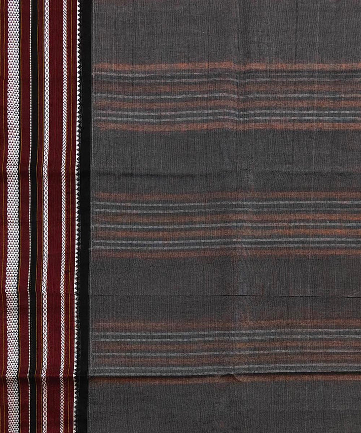 Beige black tussar silk handwoven odisha ikat saree
