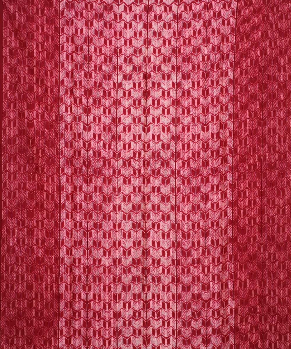 2.8m maroon handwoven cotton silk shibori kurta material