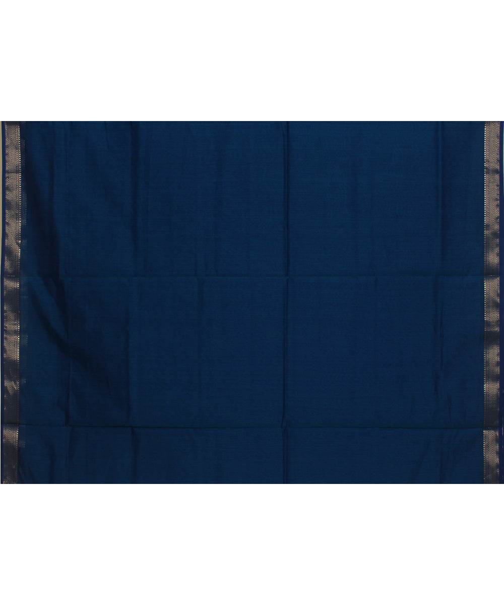 Blue handwoven maheshwari cotton silk saree