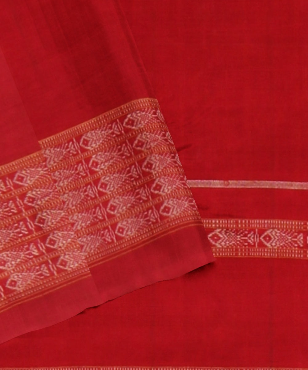 Navy blue red handloom sambalpuri cotton saree