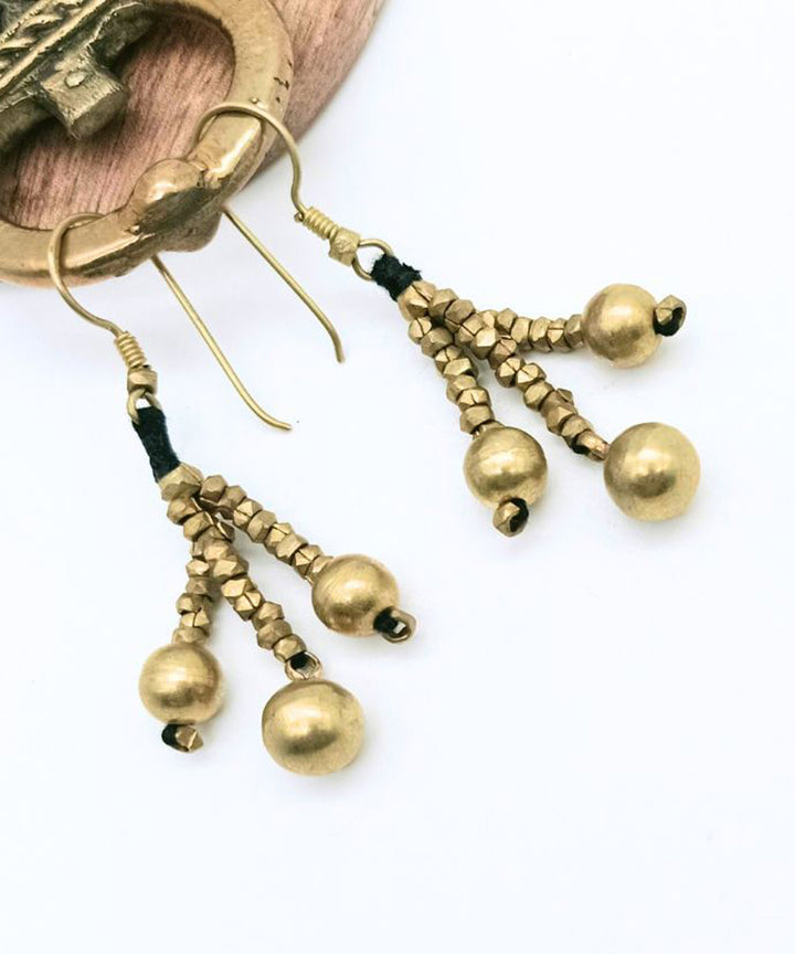 Hand crafted golden brass earring