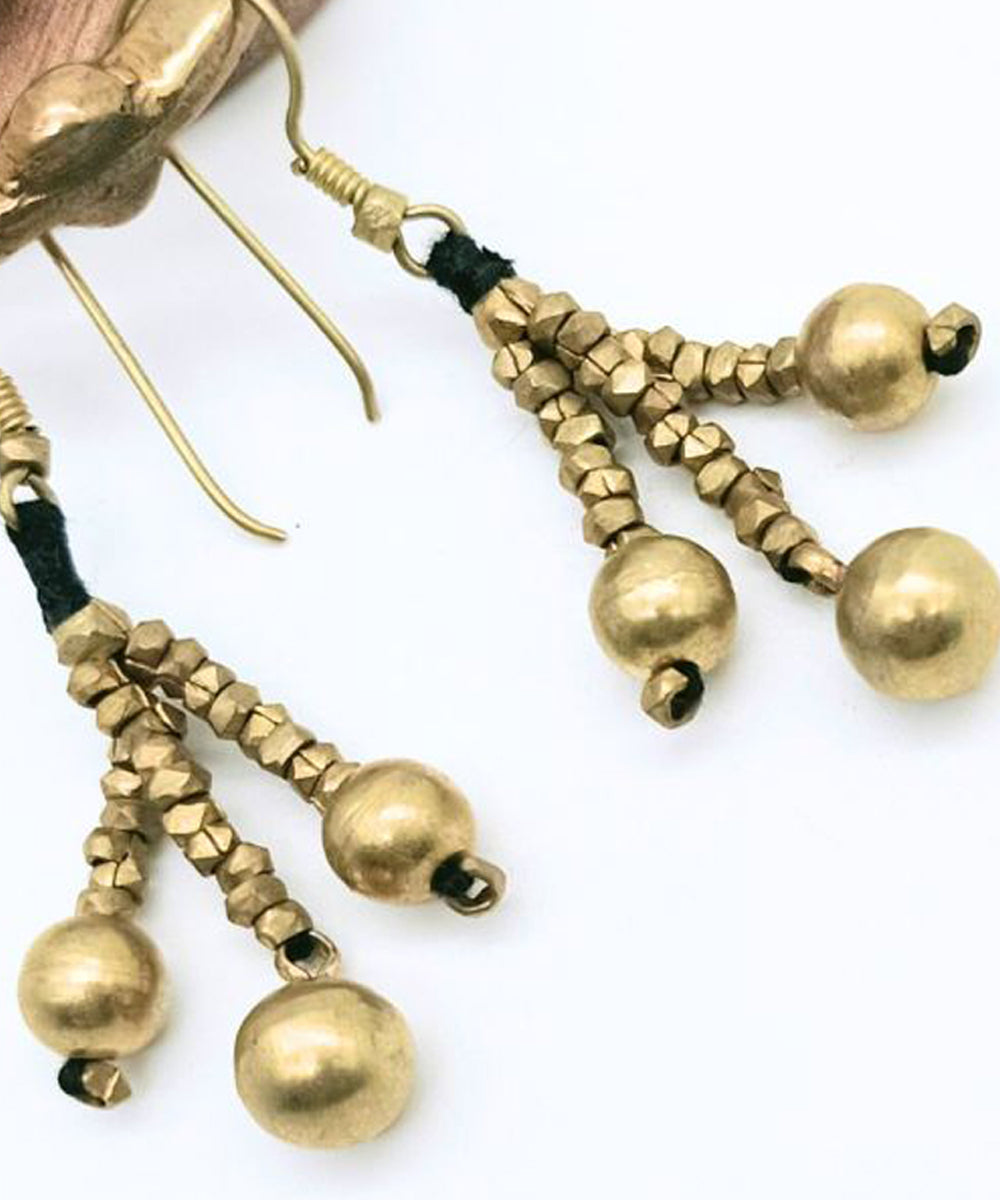 Hand crafted golden brass earring