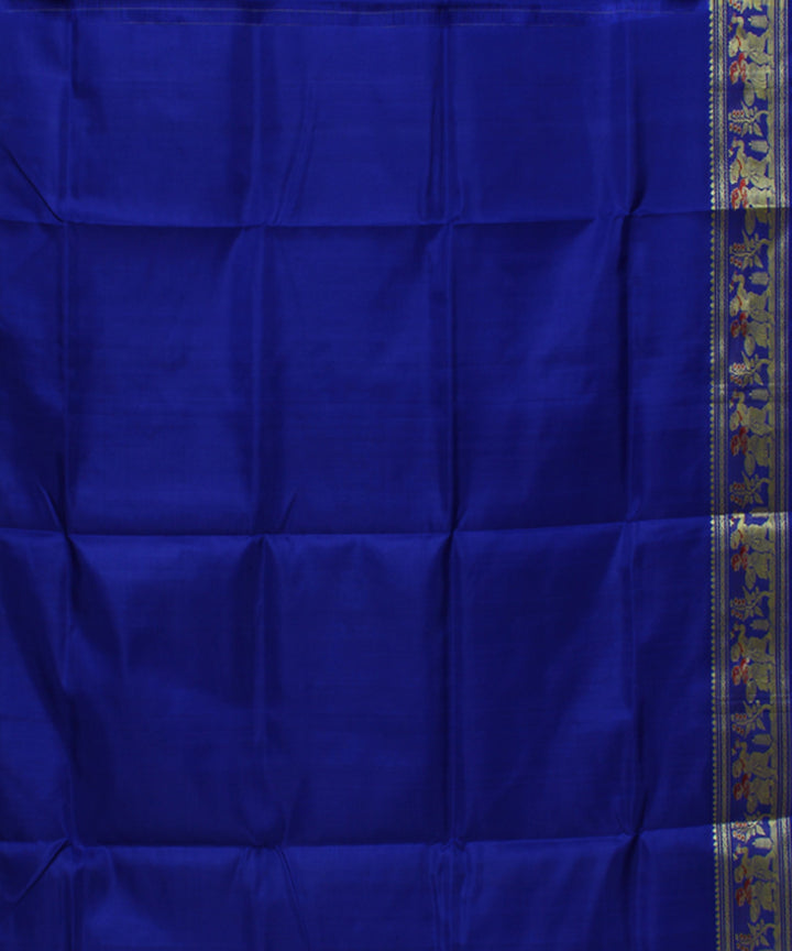 Royal blue handwoven meenakari baluchari silk saree