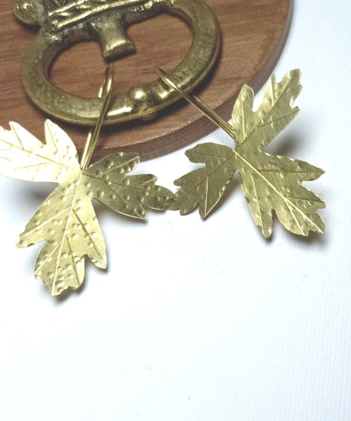 Golden dhokra handcrafted brass earring
