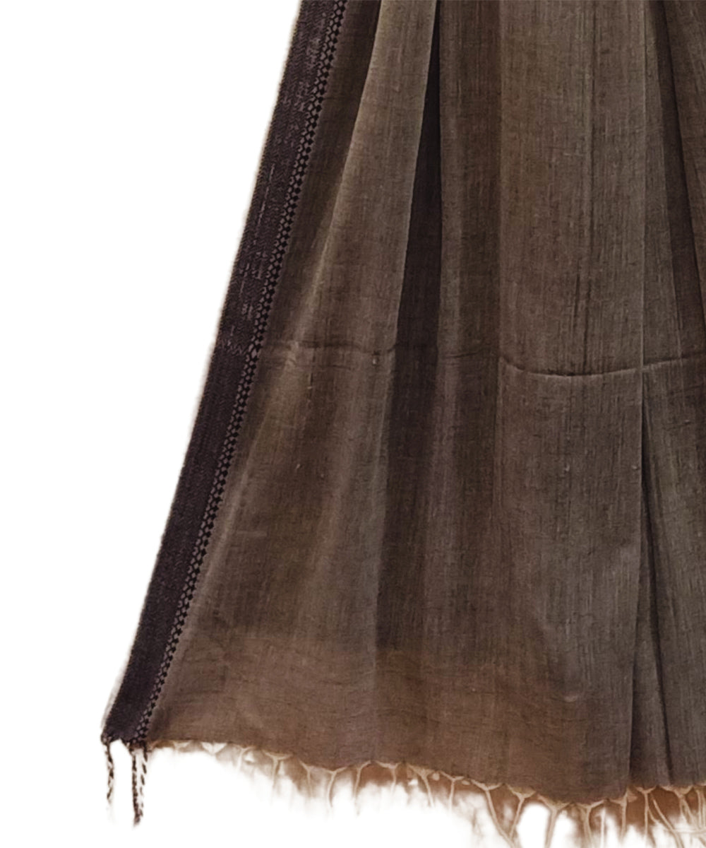 Grey black handwoven cotton stole