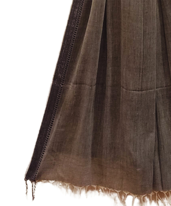Grey black handwoven cotton stole