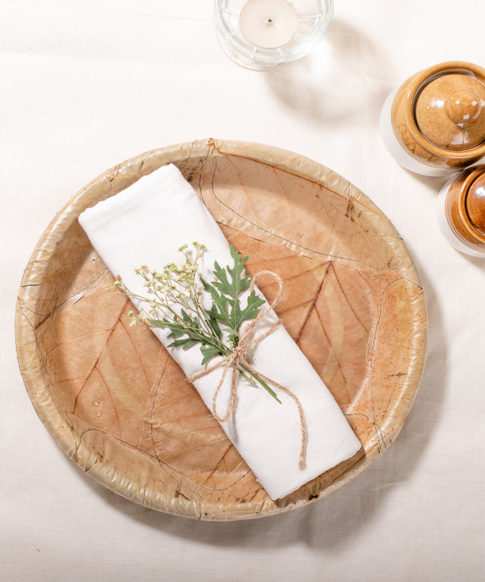 Beige Disposable  Handcrafted plates