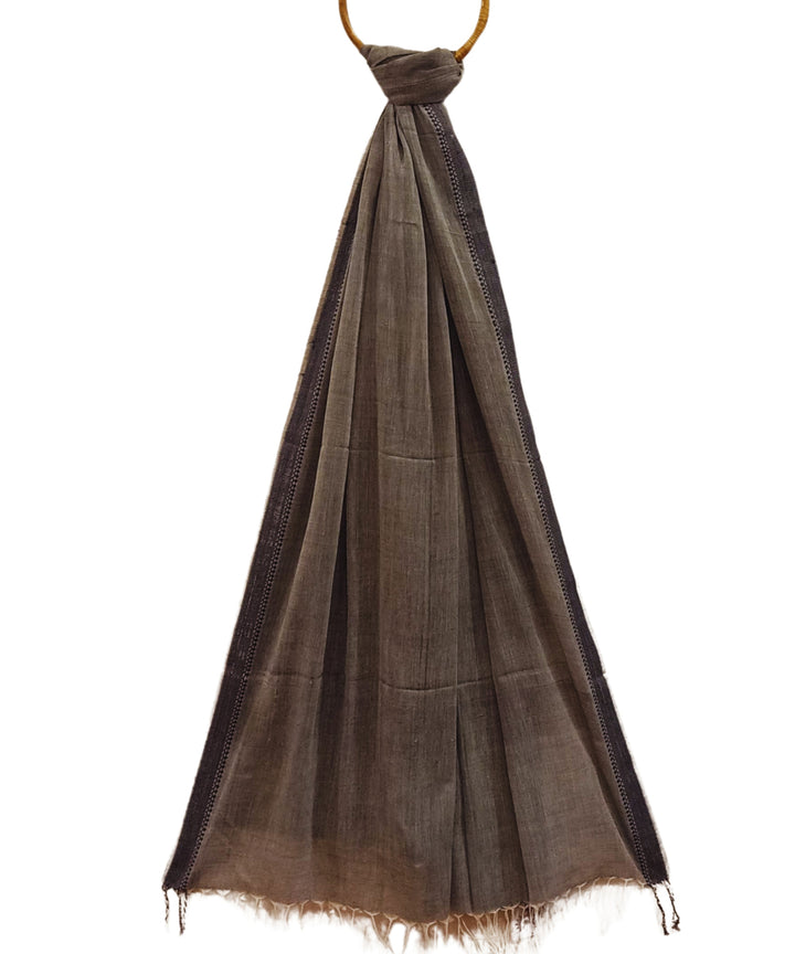 Grey black handwoven cotton stole