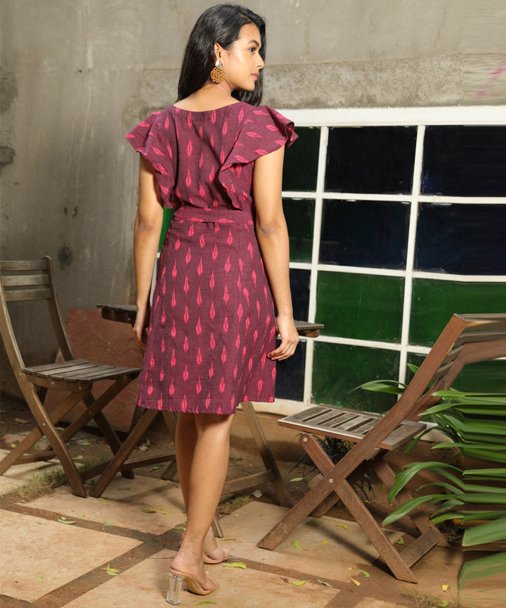 Purple handcrafted pochampally ikat cotton dress