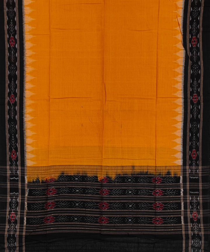 Black yellow handwoven cotton sambalpuri dress material