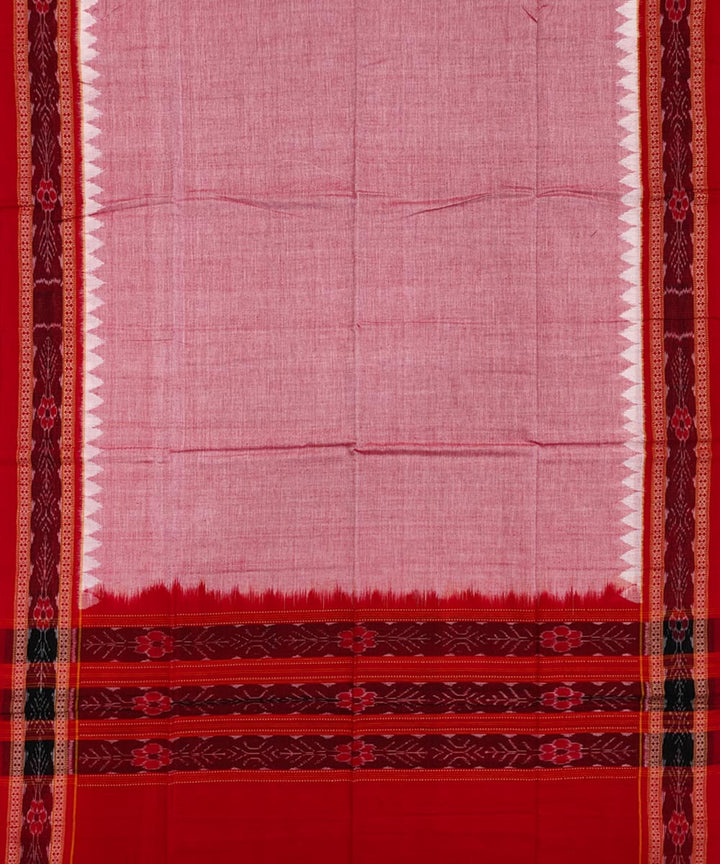 Red grey handwoven cotton sambalpuri dress material