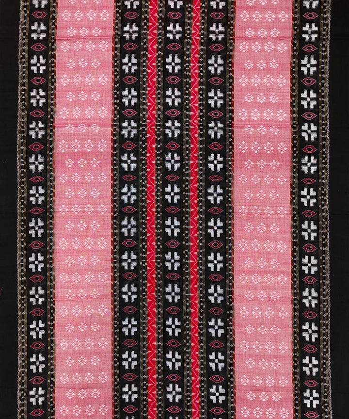 Black red white handwoven cotton sambalpuri dress material