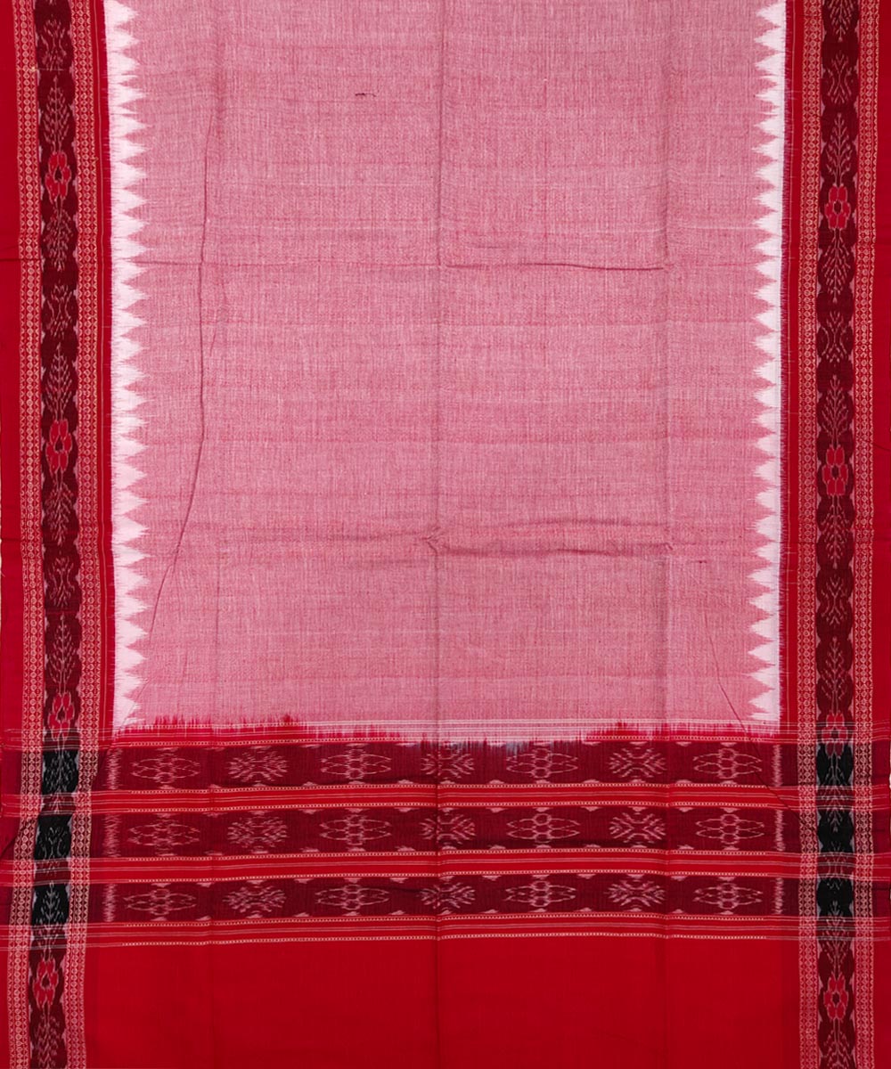 Black red white handwoven cotton sambalpuri dress material