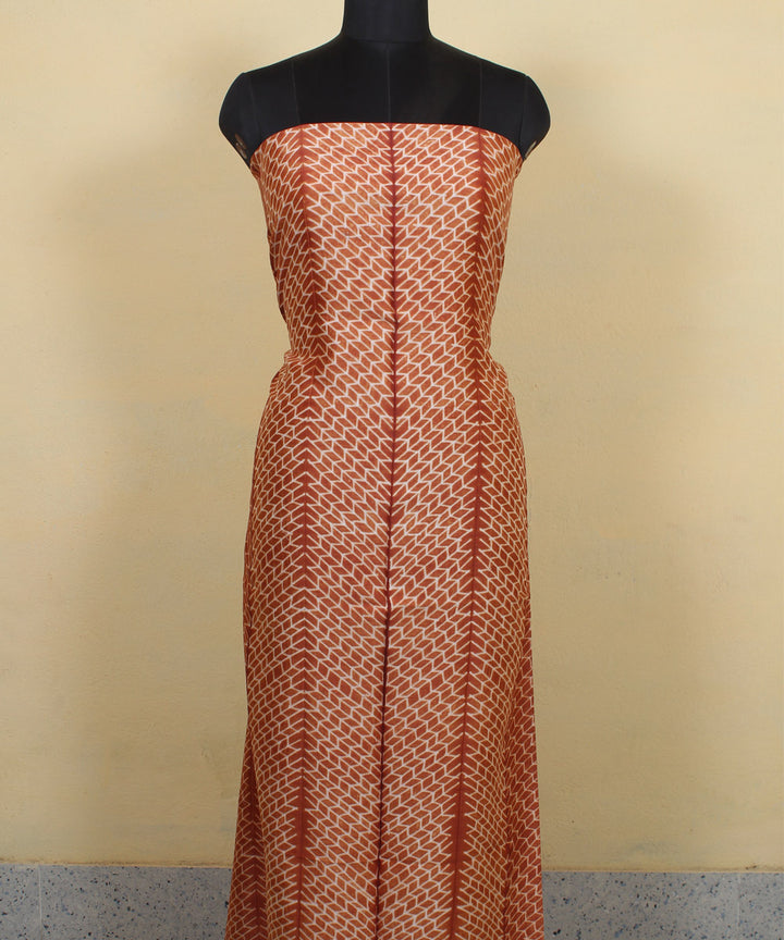 2.8m brown handwoven cotton silk shibori kurta material