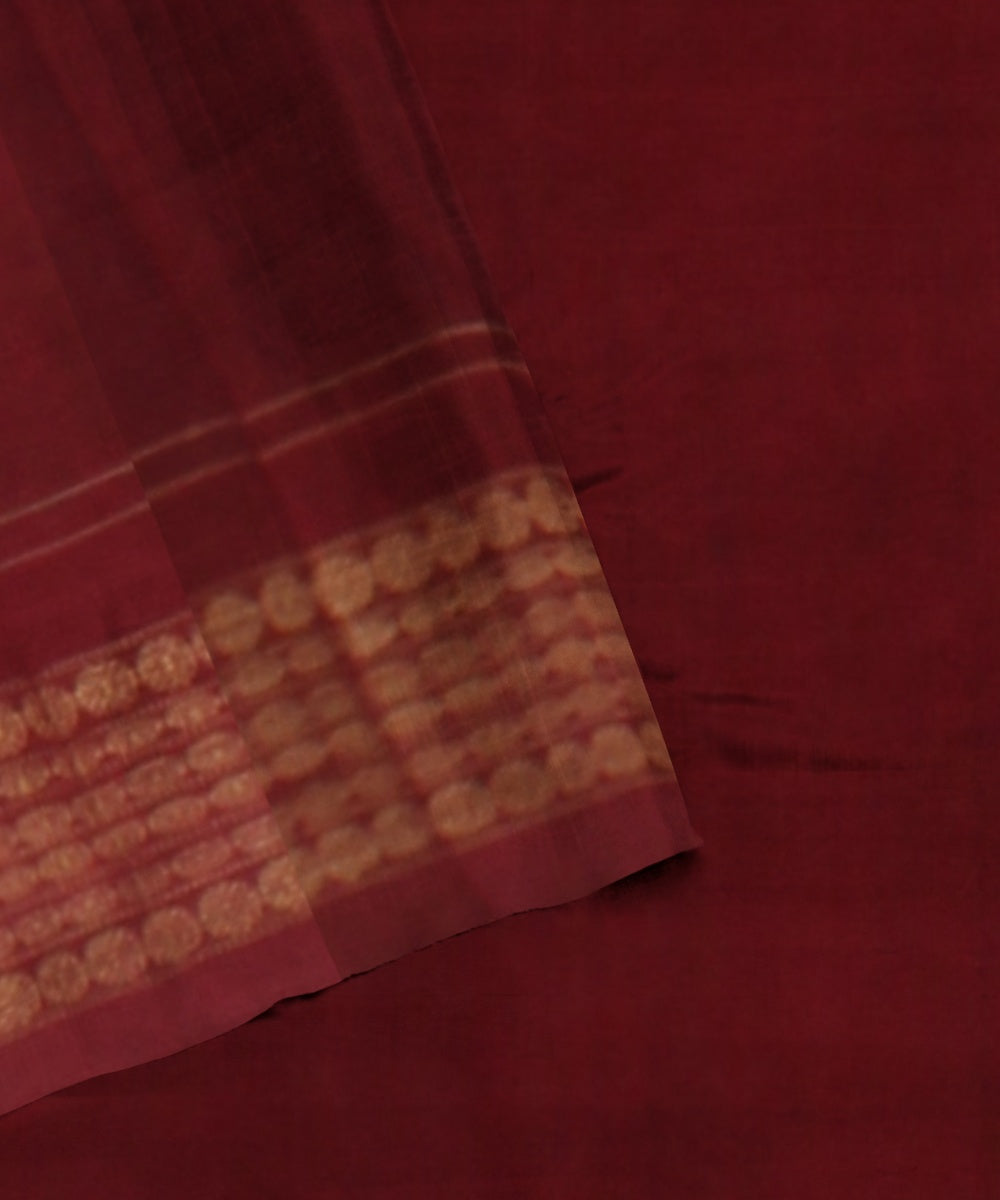 Navy blue maroon cotton handwoven sambalpuri saree