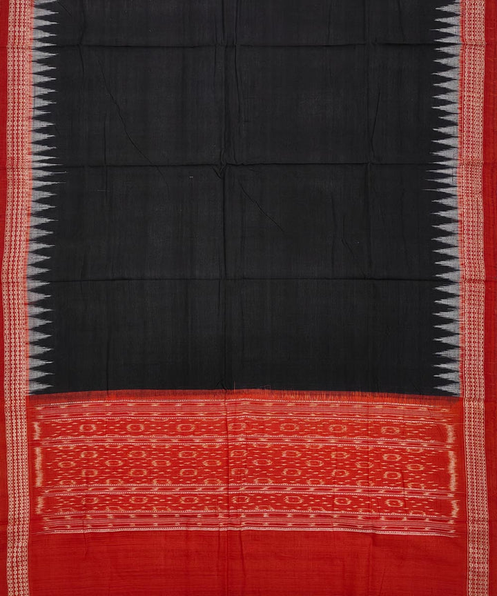 Rust black handwoven cotton sambalpuri dress material