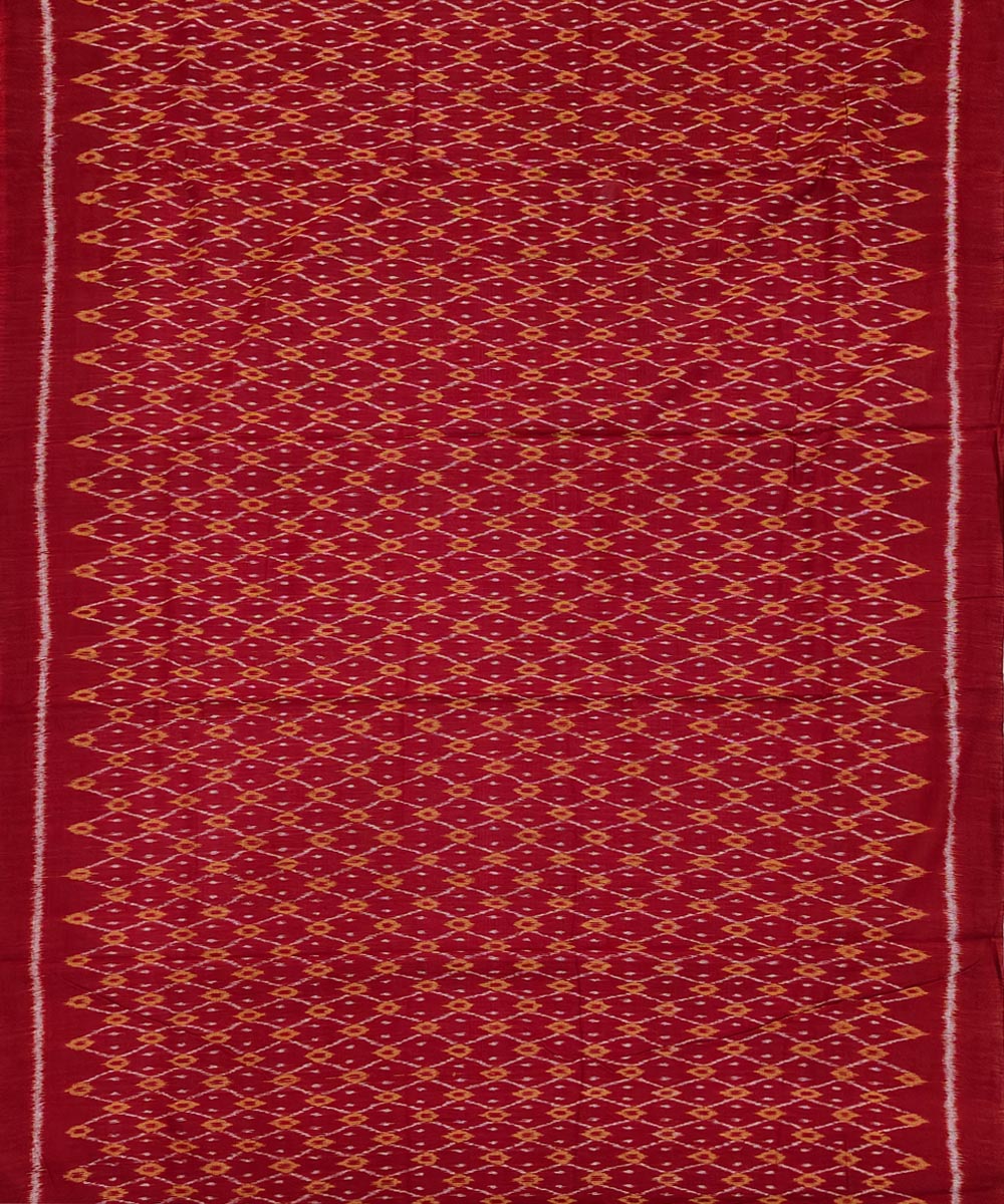 Maroon mustard handwoven cotton sambalpuri dress material